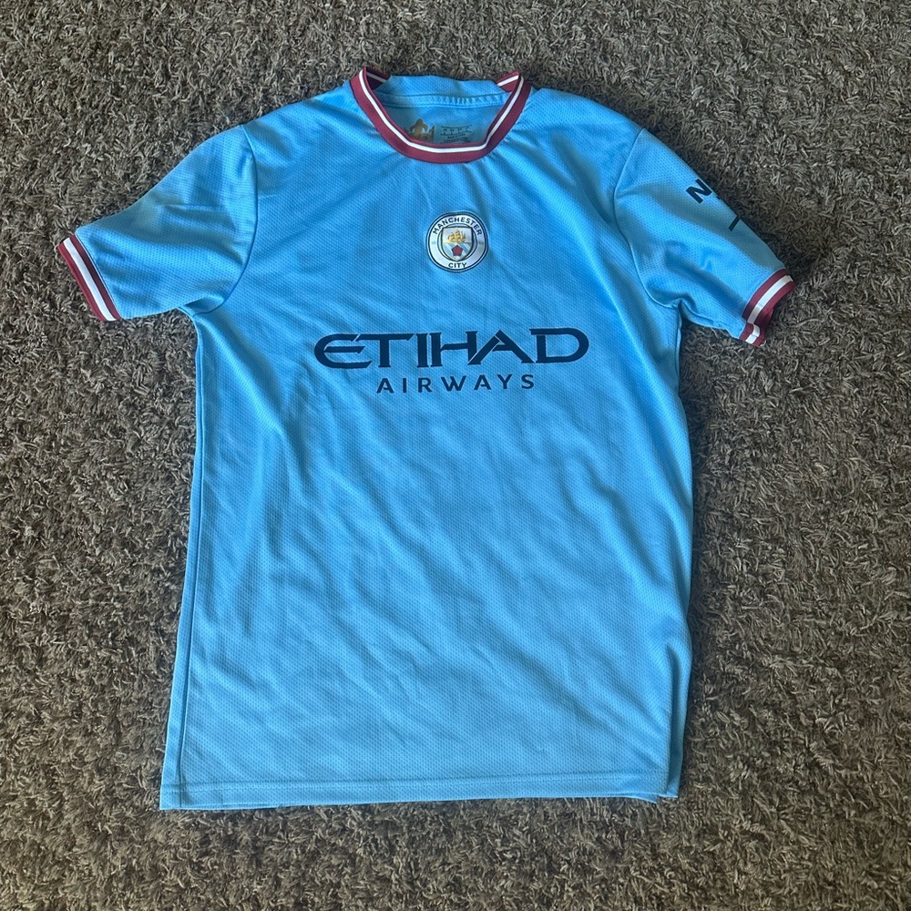 Puma Light Blue and Red Men's Jersey